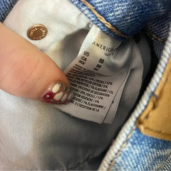 AE Highest Rise 90's Boyfriend Short - jean shorts size 00 - Picture 4 of 4